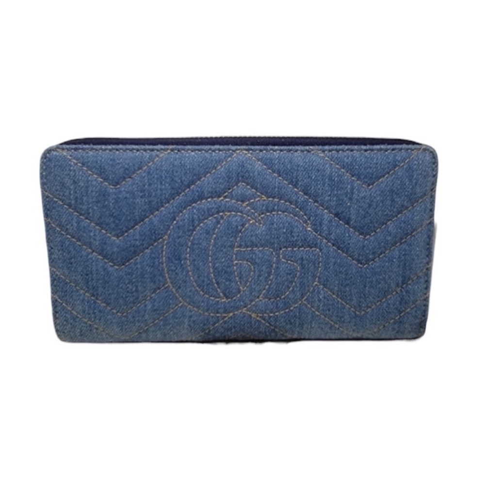 NWOT Gucci GG Marmont Denim Pearl Zippy Wallet - Picture 11 of 12